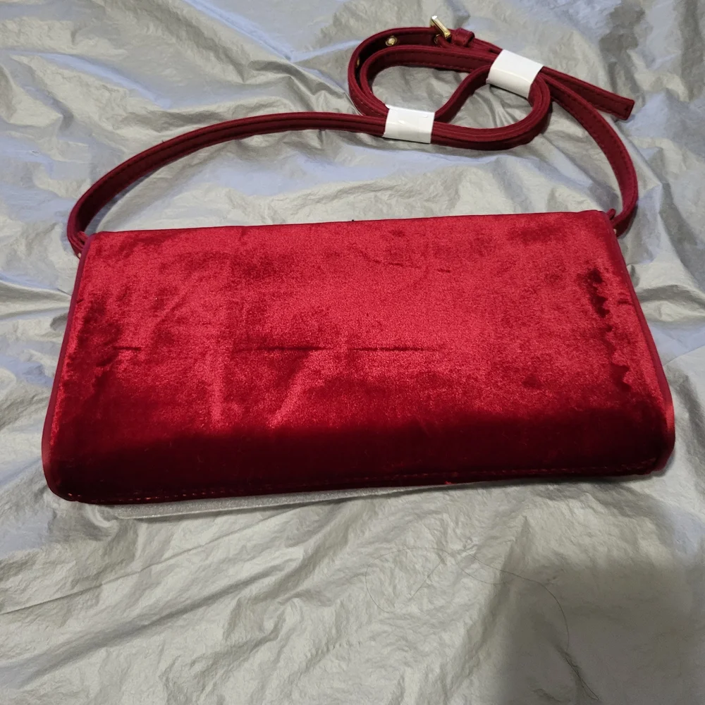 J. Crew Red Velvet Clutch